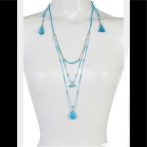 Melrose and Market Stone Pendant Tassel Necklace